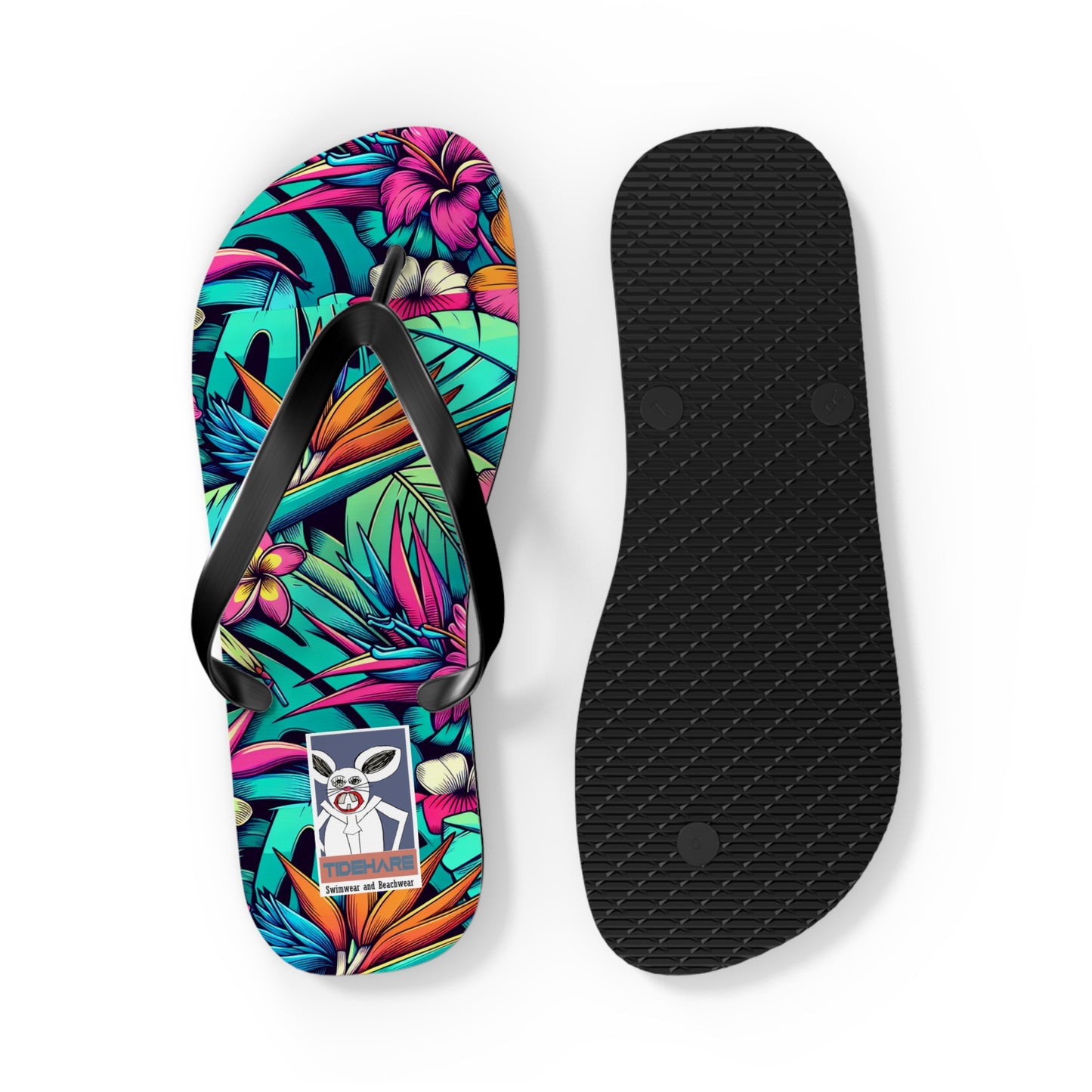 Tidehare Bird of Paradise Flower - Flip Flops (Size Large)