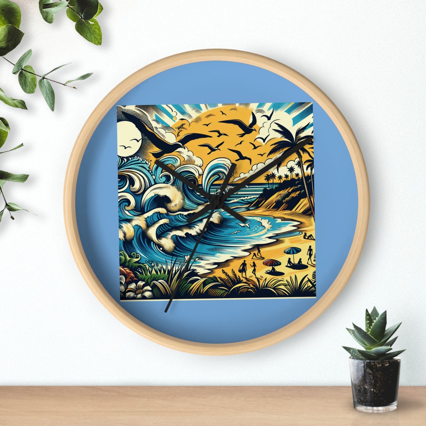 TIDEHARE Tropical Beach Wall Clock