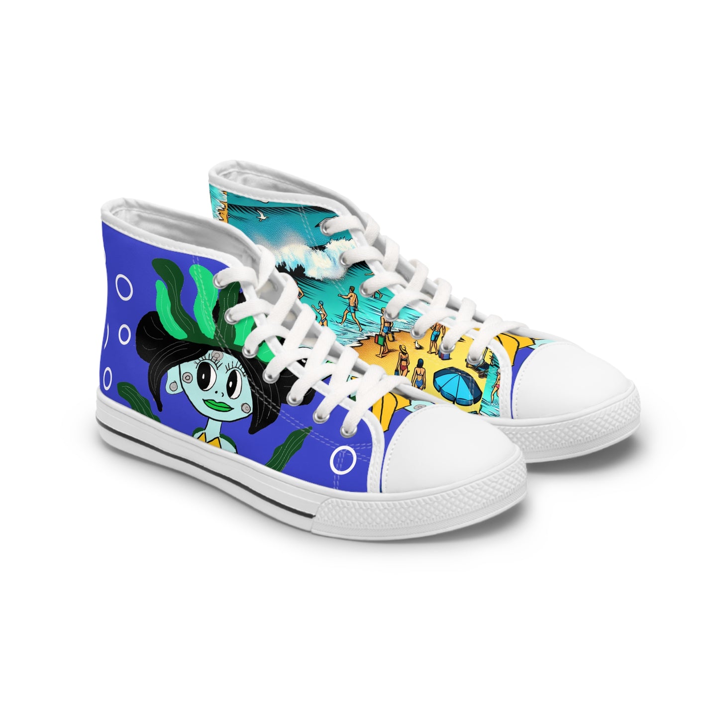 Vibrant Women's High Top Sneakers Sea Enchantress