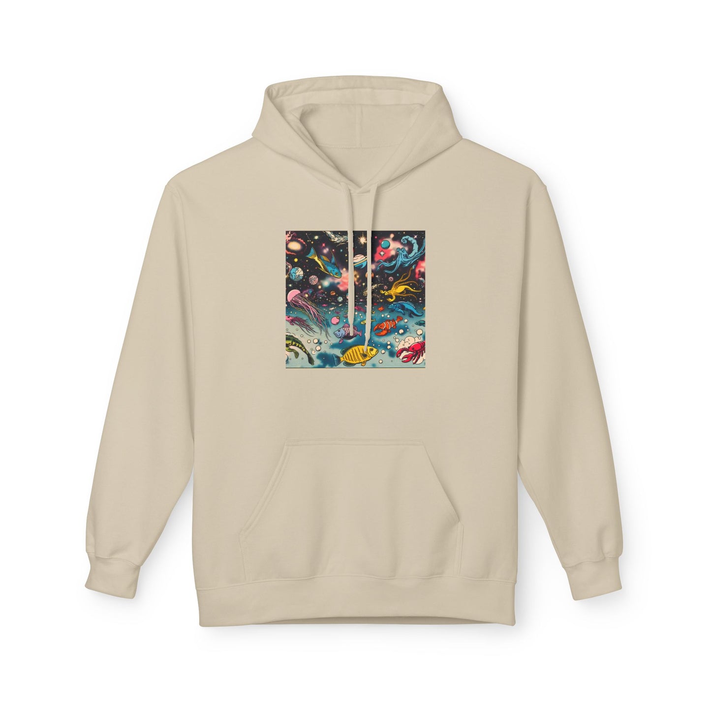 Galactic Dreams Fleece Hoodie, Soft Hoodie for Stargazers, Cozy Universe Apparel, Perfect for Astronomy Lovers, Gift for Space Enthusiasts