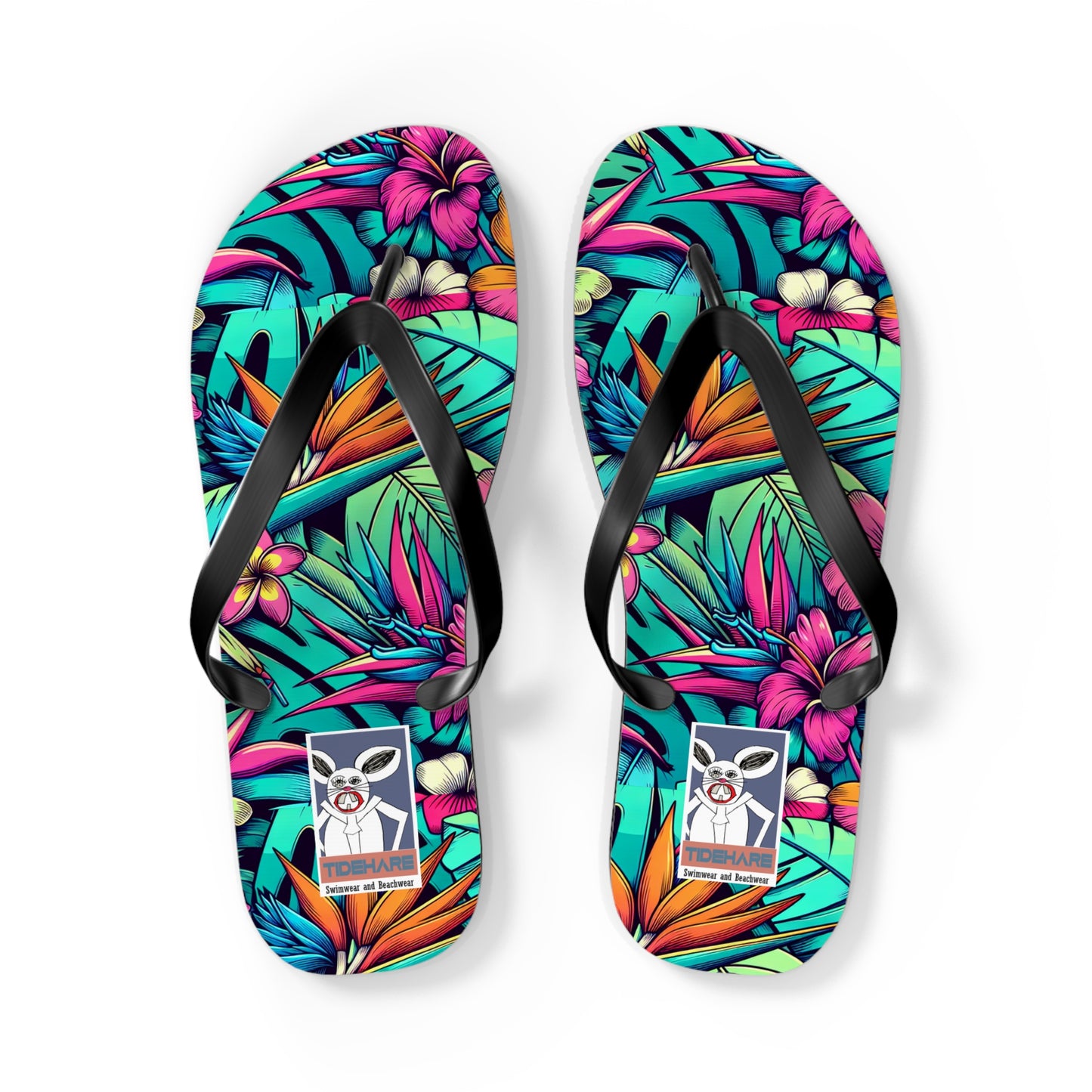 Tidehare Bird of Paradise Flower - Flip Flops (Size Large)