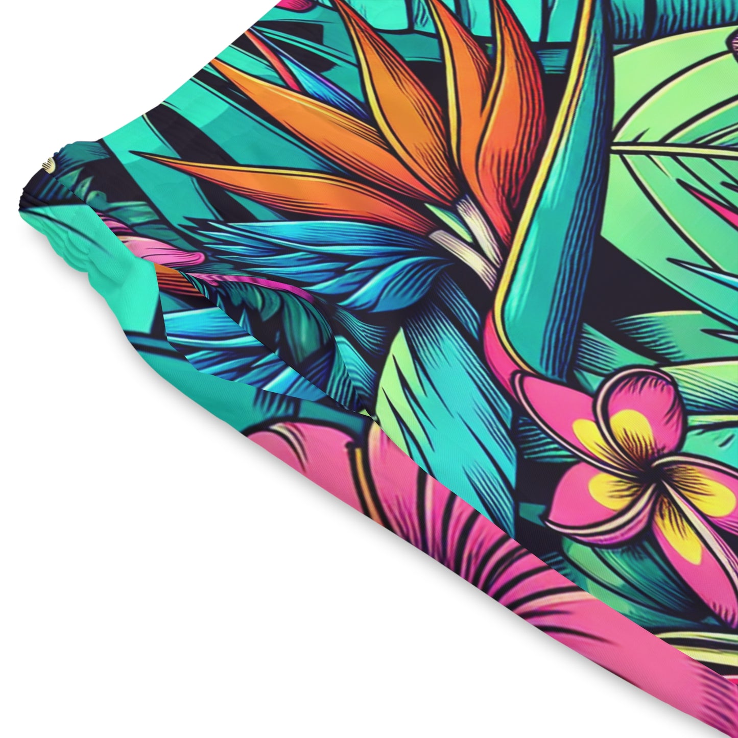 Tidehare Bird of Paradise Flower - Men's Elastic Beach Shorts (Size Large)