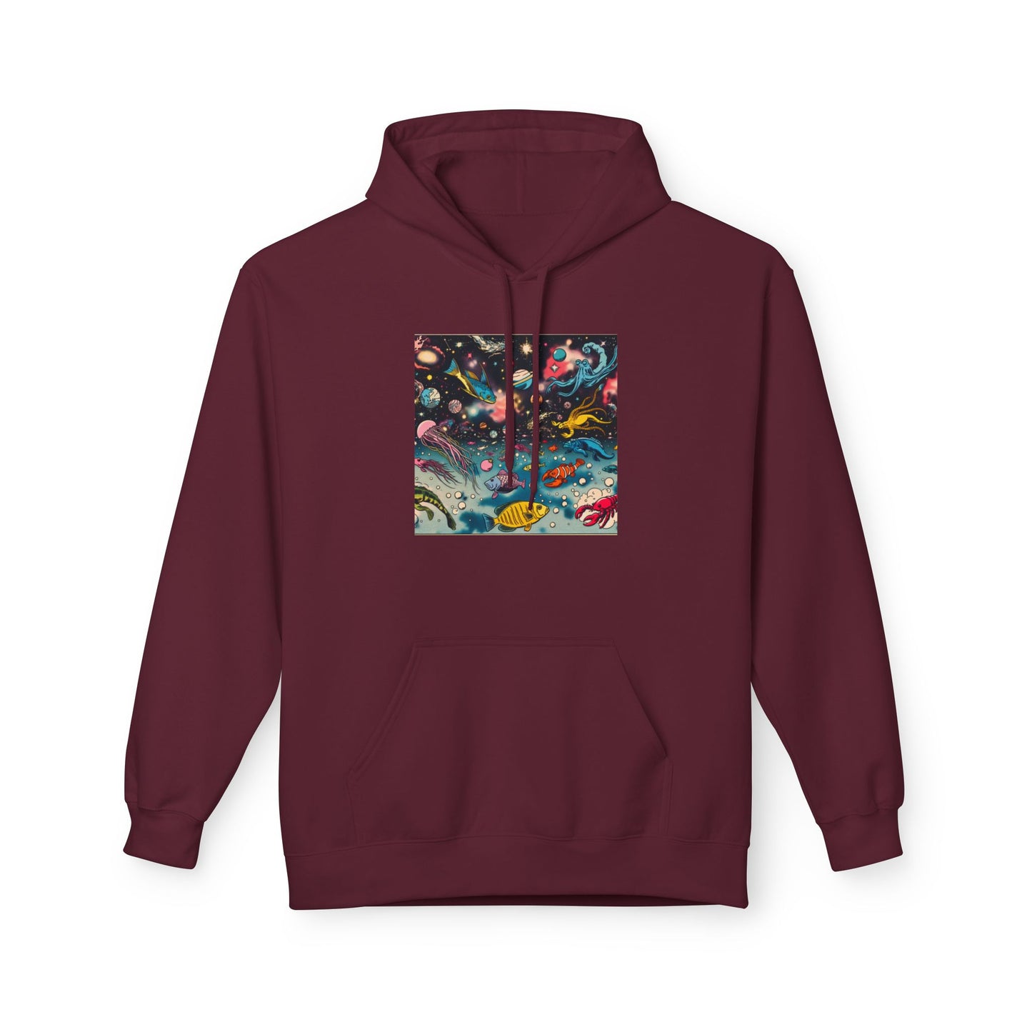 Galactic Dreams Fleece Hoodie, Soft Hoodie for Stargazers, Cozy Universe Apparel, Perfect for Astronomy Lovers, Gift for Space Enthusiasts