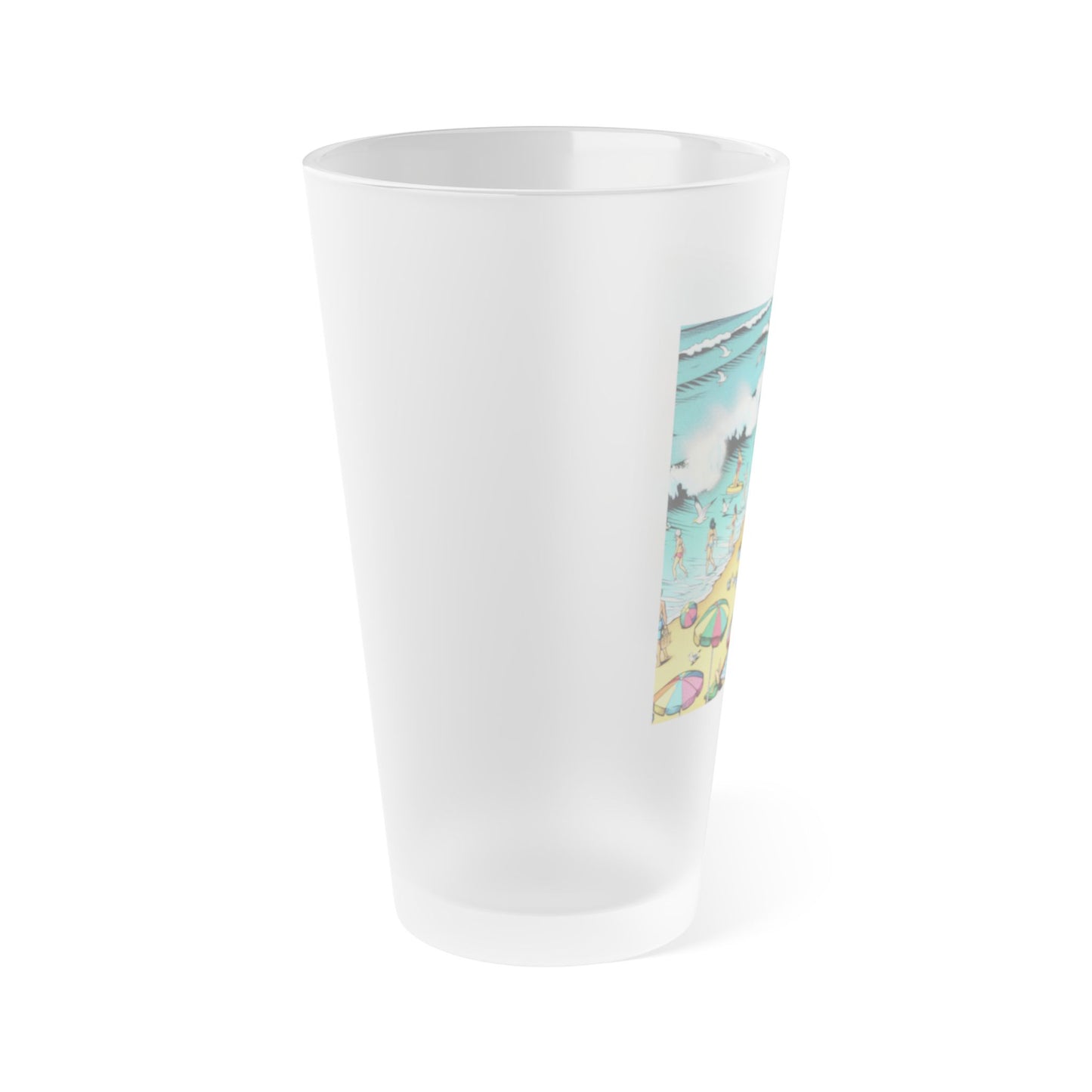 TIDEHARE Beach Scene Frosted Pint Glass