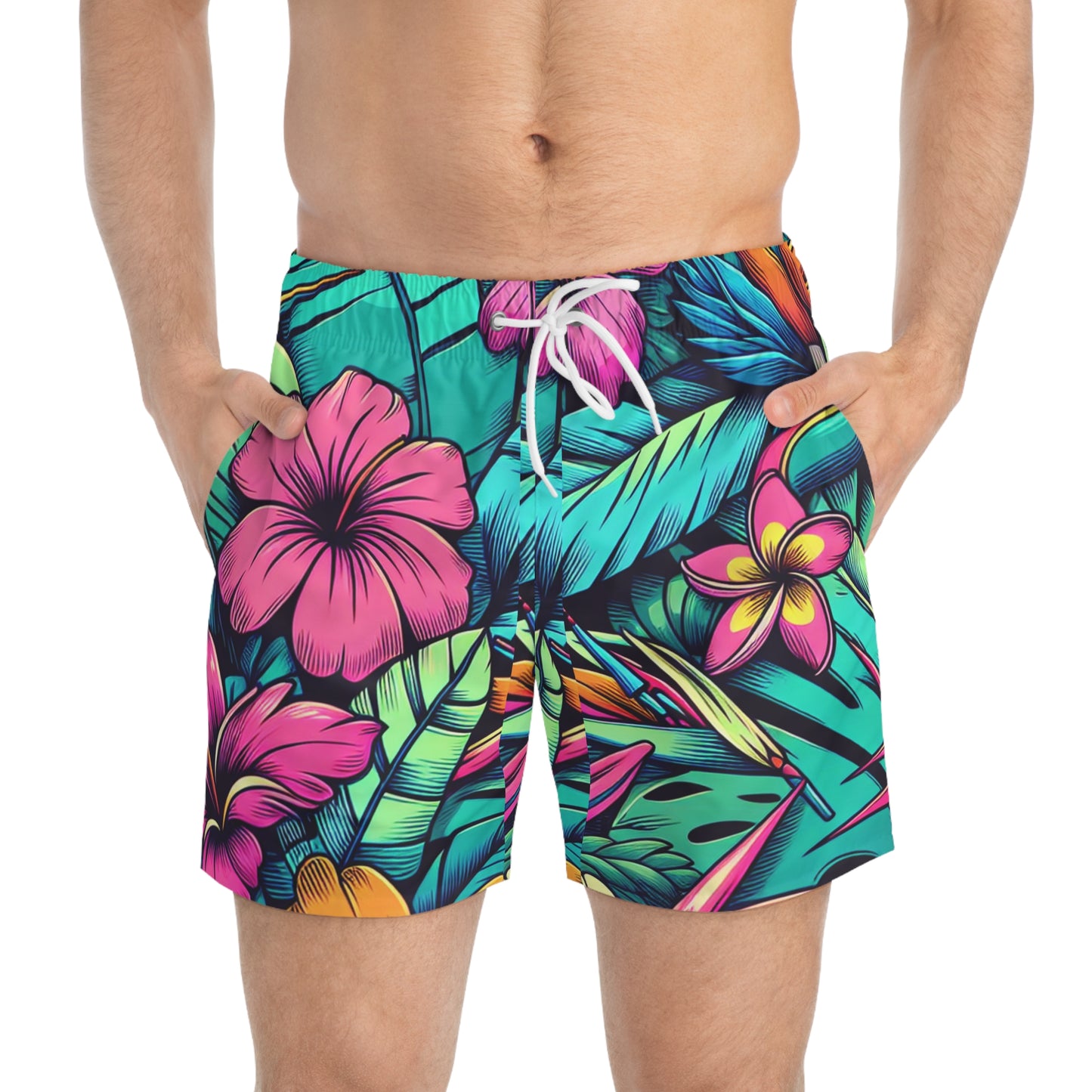 Tidehare Bird of Paradise flower - Swim Trunks (Size Large)