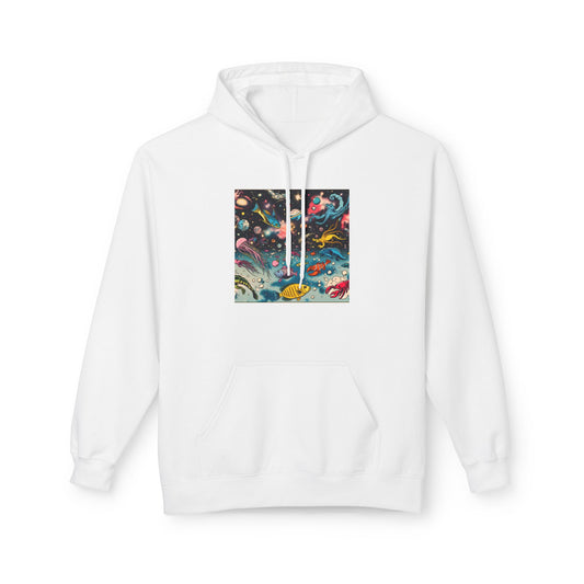 Galactic Dreams Fleece Hoodie, Soft Hoodie for Stargazers, Cozy Universe Apparel, Perfect for Astronomy Lovers, Gift for Space Enthusiasts