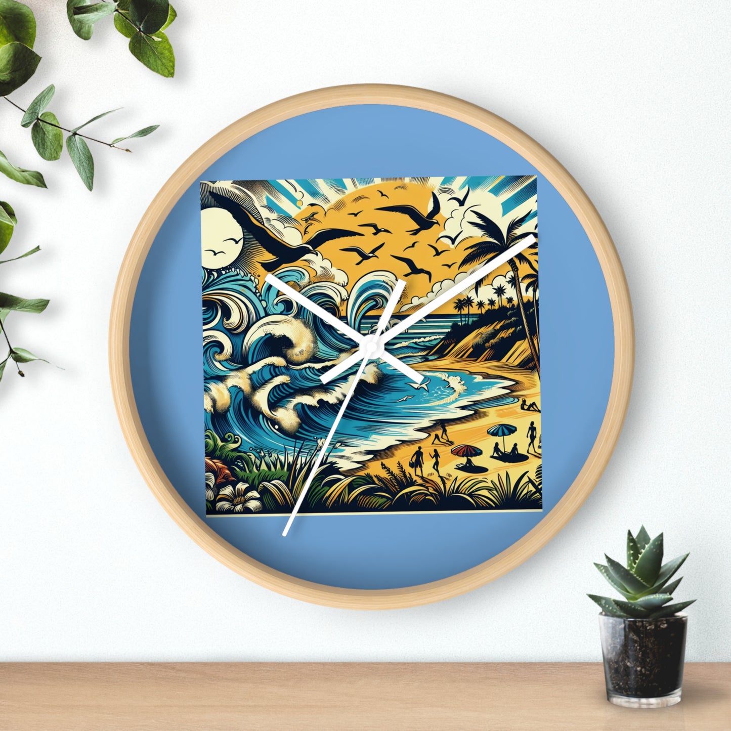TIDEHARE Tropical Beach Wall Clock