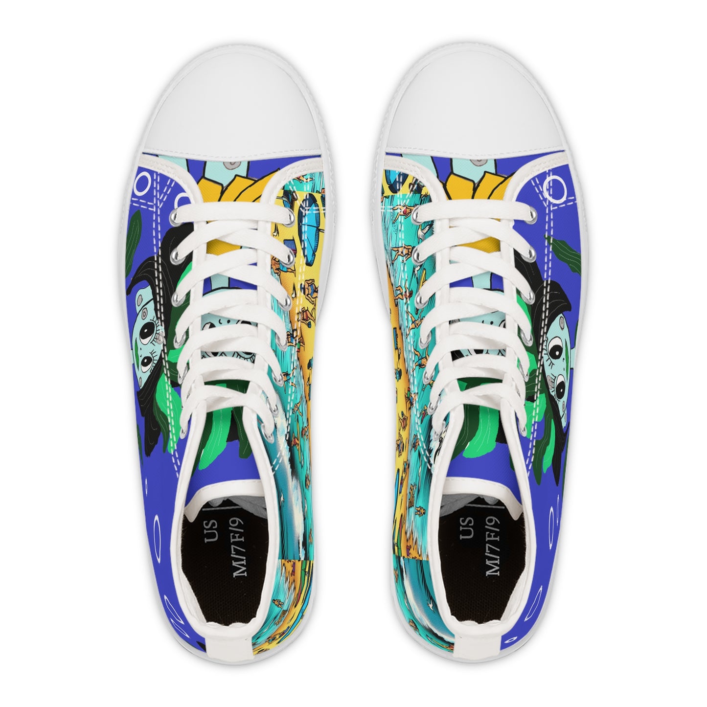 Vibrant Women's High Top Sneakers Sea Enchantress