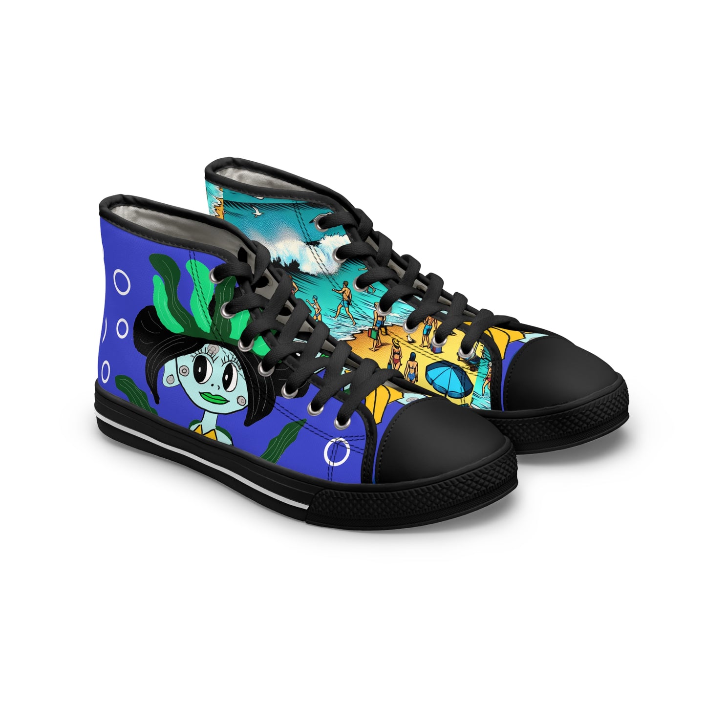 Vibrant Women's High Top Sneakers Sea Enchantress